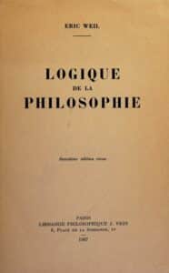 Logique de la philosophie, par Eric Weil
