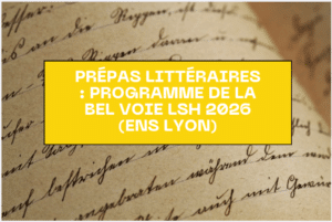 Image article programme BEL 2026 prépas littéraires